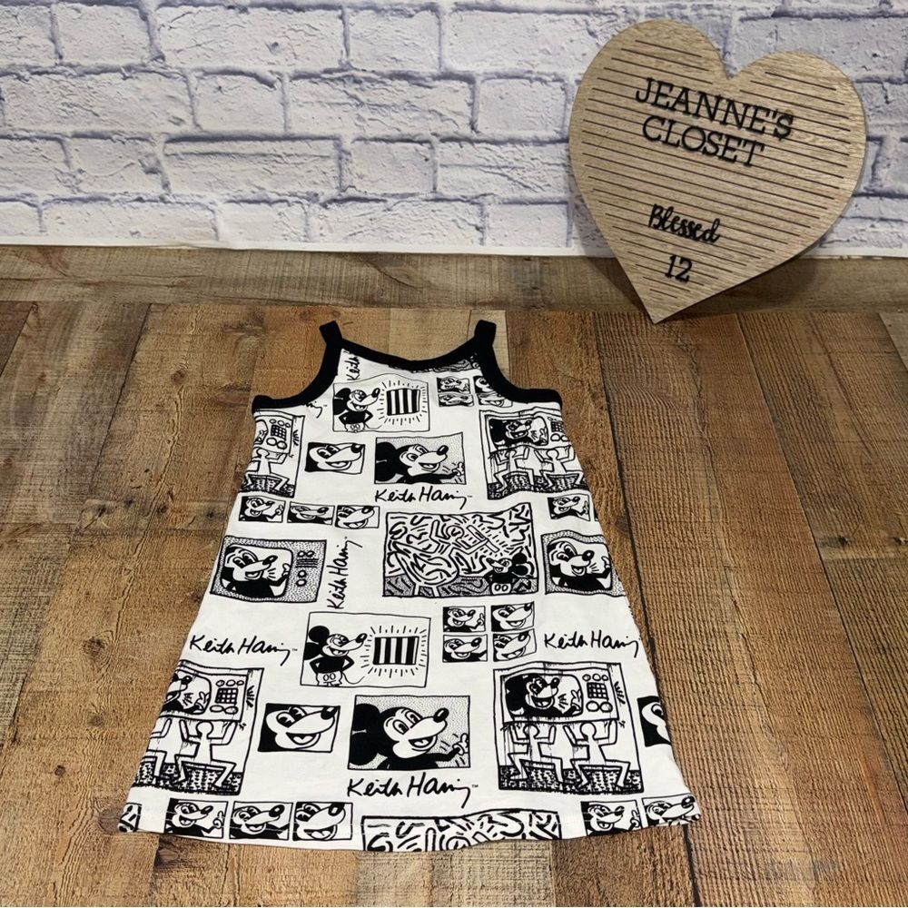 Keith Haring H&M Mickey Mouse Disney Graphic dress Black & White